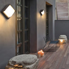 Ray Modern Square Metal Outdoor Wall Lamp Black White