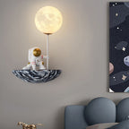 Aria Decorative Astronaut Glass/ Wall Lamp, White/Blue-White