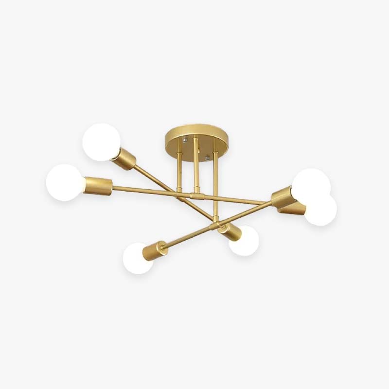 Lindsy Modern Flush Mount Ceiling Light, Gold & Black