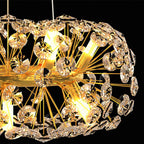 Arisha Luxury Lineal/Flower Chandelier, Gold, Metal/Crystal