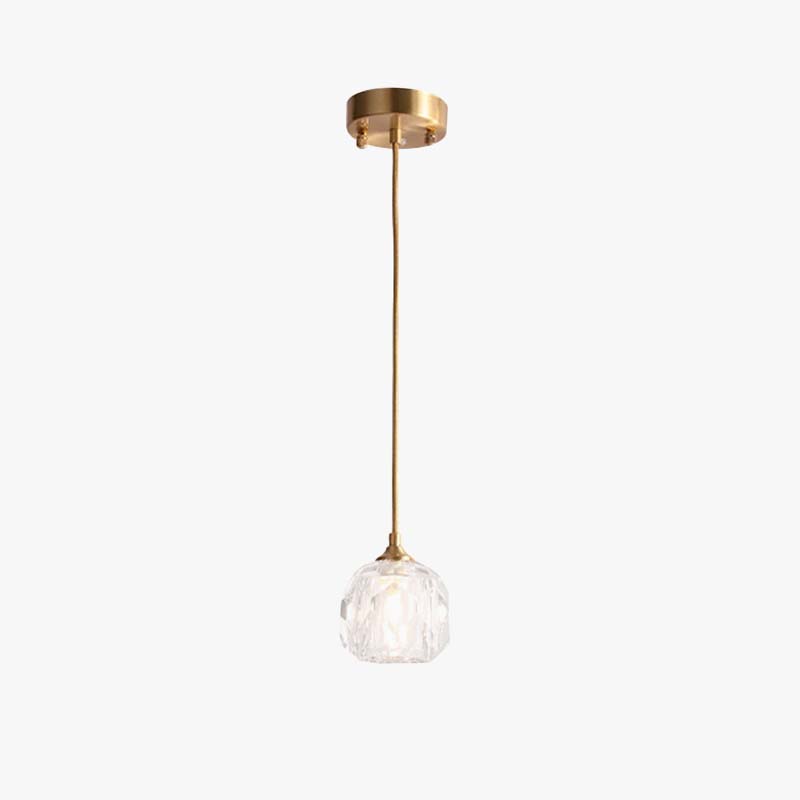 Kristy Diamond Facet Golden Pendant Light, Metal/