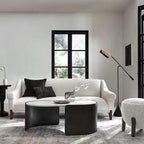 Salgado Minimalist Triangle Head LED Floor Lamp, Marble & Metal