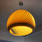 Muto Farmhouse Semi Metal Pendant Light, Brown/Wood