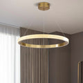 Kristy Modern Ring Metal/Arcylic LED Pendant Light, Black/Gold