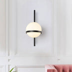 Ray Modern Globe Metal/ Solar Outdoor Wall Lamp Plant Pot, Black/White