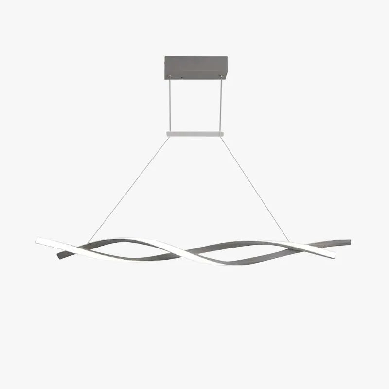Arisha Pendant Light Linear Double Wave Modern, Metal, Black/Grey, Bedroom