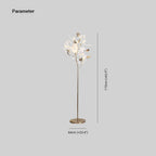 Olivia Floor Lamp Leaf Artistic, Ceramic/Metal, White/Gold, Study