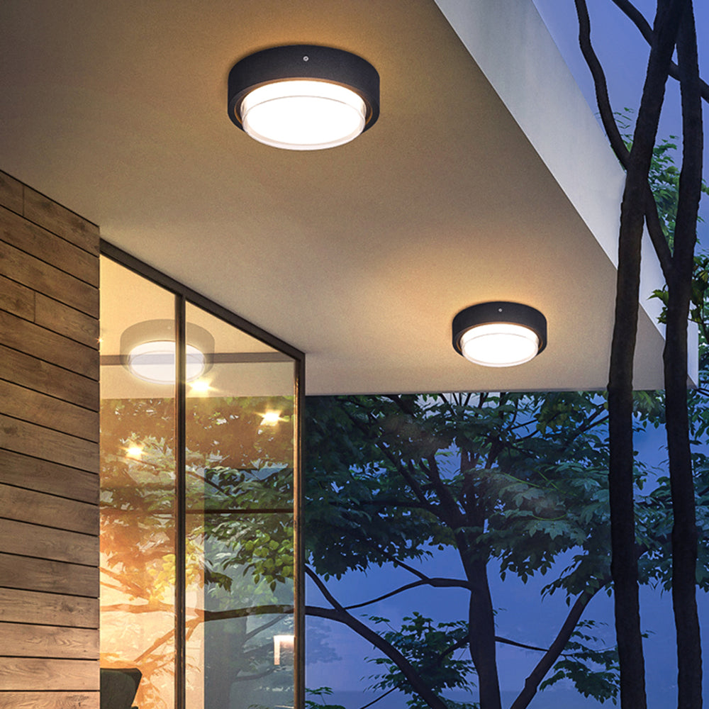 Ray Modern Flush Mount Ceiling Light, Metal/, Square/Round, Black/Brown