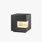 Ray Simple Cube Solar/Rechargeable Metal Floor Lamp, Black