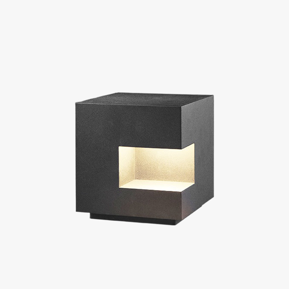 Ray Simple Cube Solar/Rechargeable Metal Floor Lamp, Black
