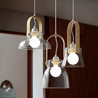 Valentina Minimalist Bowl Shaped Glass Pendant Light, Clear
