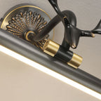 Arisha Modern Staghorn Shaped Vanity Mirror Front Wall Lamp, Black/Brass