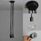 Silva Retro Country LED Spider Chandelier, Black/White