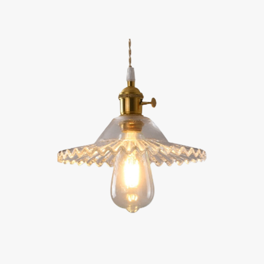 Valentina Art Deco Blown Brass & Glass Pendant Light, 7 Styles