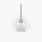June Glass Globe Pendant Light Clear &Amber