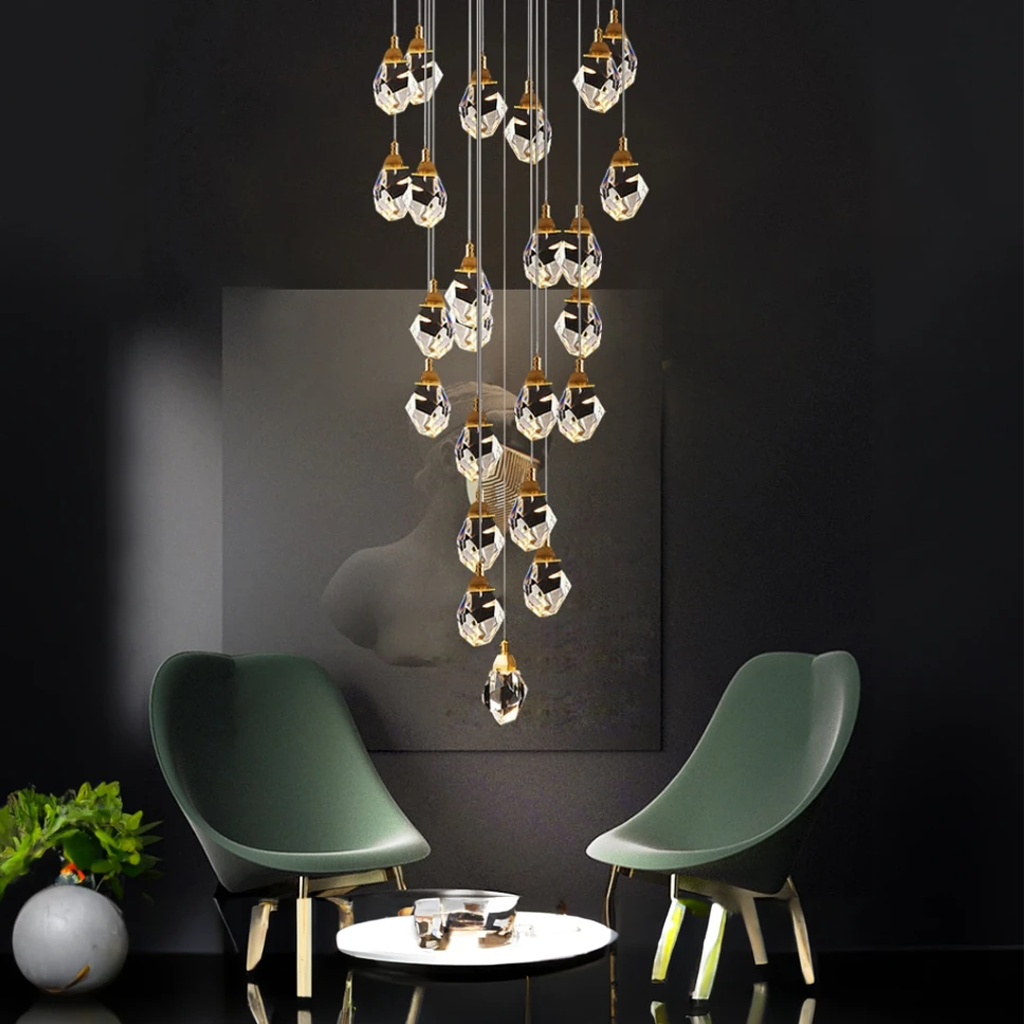 Kristy Design Ball Glass/Metal Pendant Light Gold