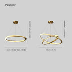 Kristy Pendant Light, Aluminium & Arcylic, 1/2 Rings, 2 Color