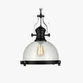 Silva Vintage Hemispherical Glass Pendant Light, Black