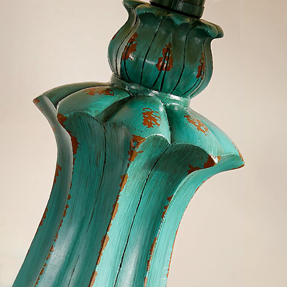 Eryn Floor Lamp Table Vintage, Metal/Resin, Green, Living Room
