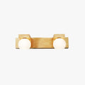 Muto Wooden Ball Mirror Front Vanity Wall Lamp, Log Color