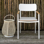 Ray Vintage Lantern Metal Floor Lamp, Metal/Rattan, Black/Beige