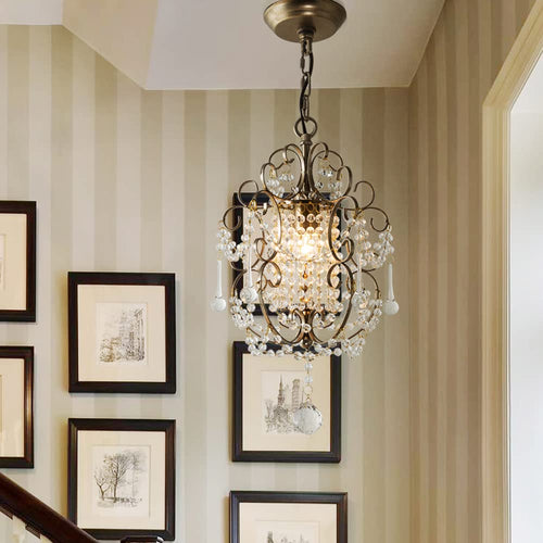 Alessio Modern Metal Crystal Pendant Light Bedroom