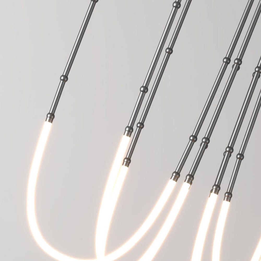 Arisha Modern Linear Metal/Silicone Pendant Light, Black
