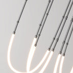 Arisha Modern Linear Metal/Silicone Pendant Light, Black