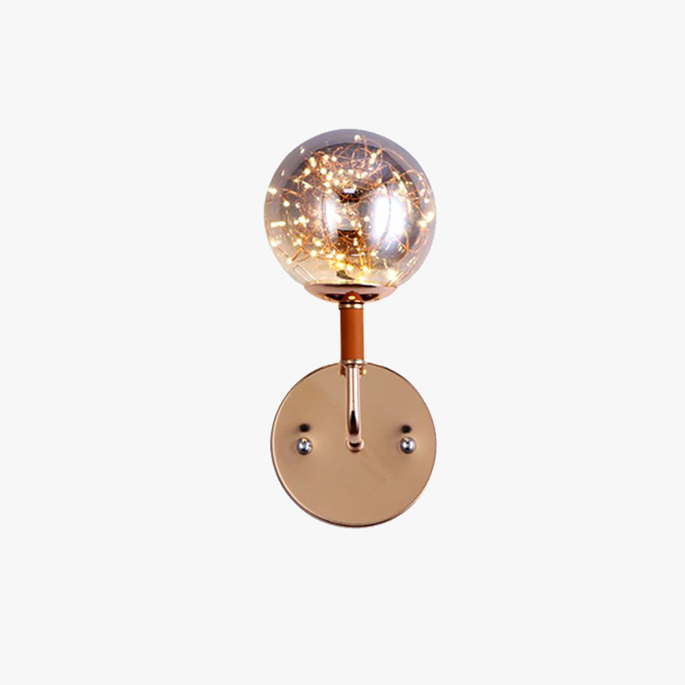 Valentina Wall Lamp Starry Globe Art Deco, Black/Gold, Bedroom