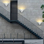 Ray Minimalist Triangle Metal Outdoor Wall Lamp, Balck/White