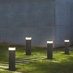 Ray Modern Metal Rectangular Outdoor Path Light, Black