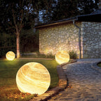 Ray Decorative Solar Planet Outdoor Ground Light, Milk Curry/Blue