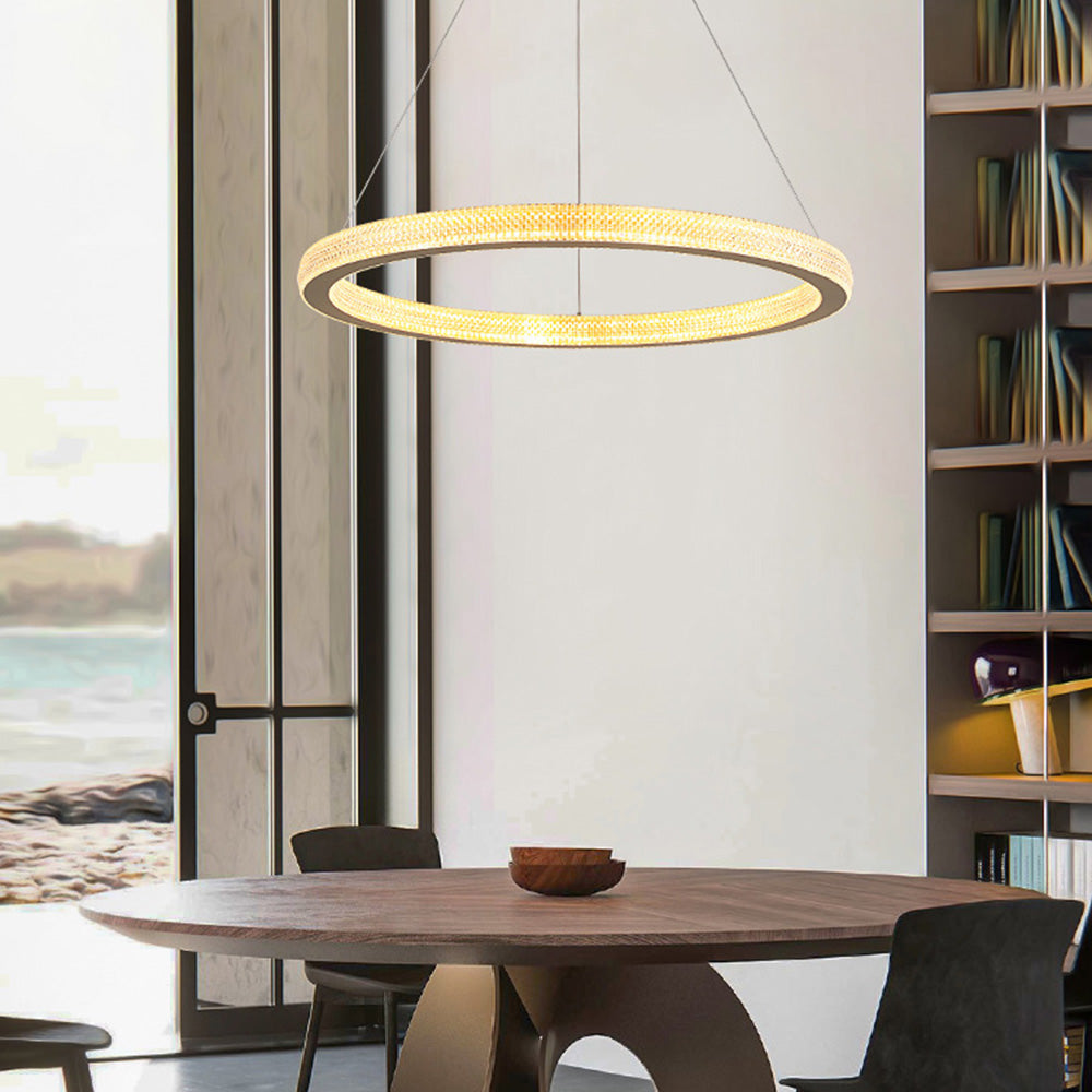 Kristy Contemporary Gold Luxury Ring Pendant Light