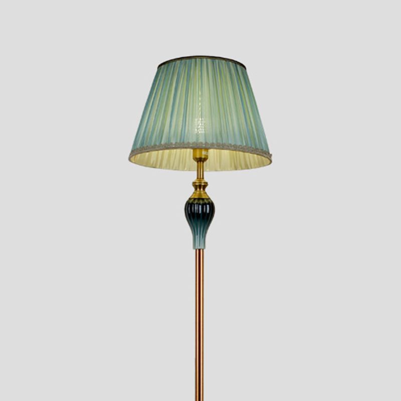 Eryn Antique Floor Lamp, Multi Colors, Metal/Fabric, Bedroom