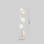 Byers Luxury Flower Metal/Glass Floor Lamp, Black/Gold/Grey