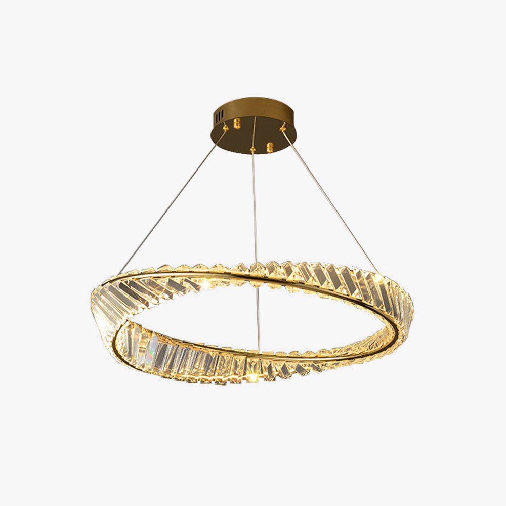Kristy Modern Luxury Round Glass Chandelier, Gold