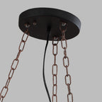 Epoch Retro Rudder Metal & Wood Pendant Light, 6 Heads