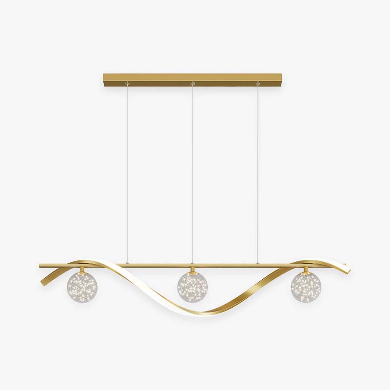 Arisha Graceful Arc with Glass Globes Pendant Light