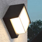 Ray Modern Square Metal Outdoor Wall Lamp Black White