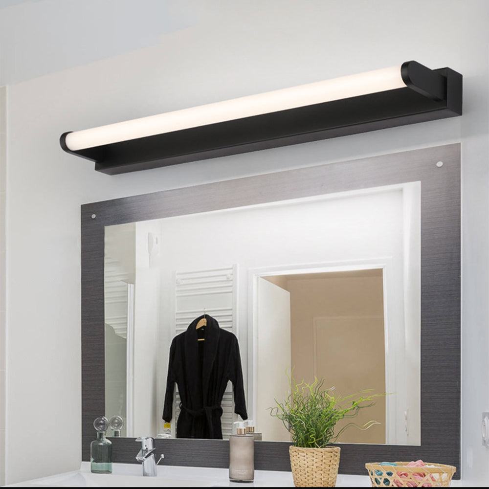 Arisha Minimalist Linear Cylindrical Metal/ Wall Lamp, Black, Bathroom