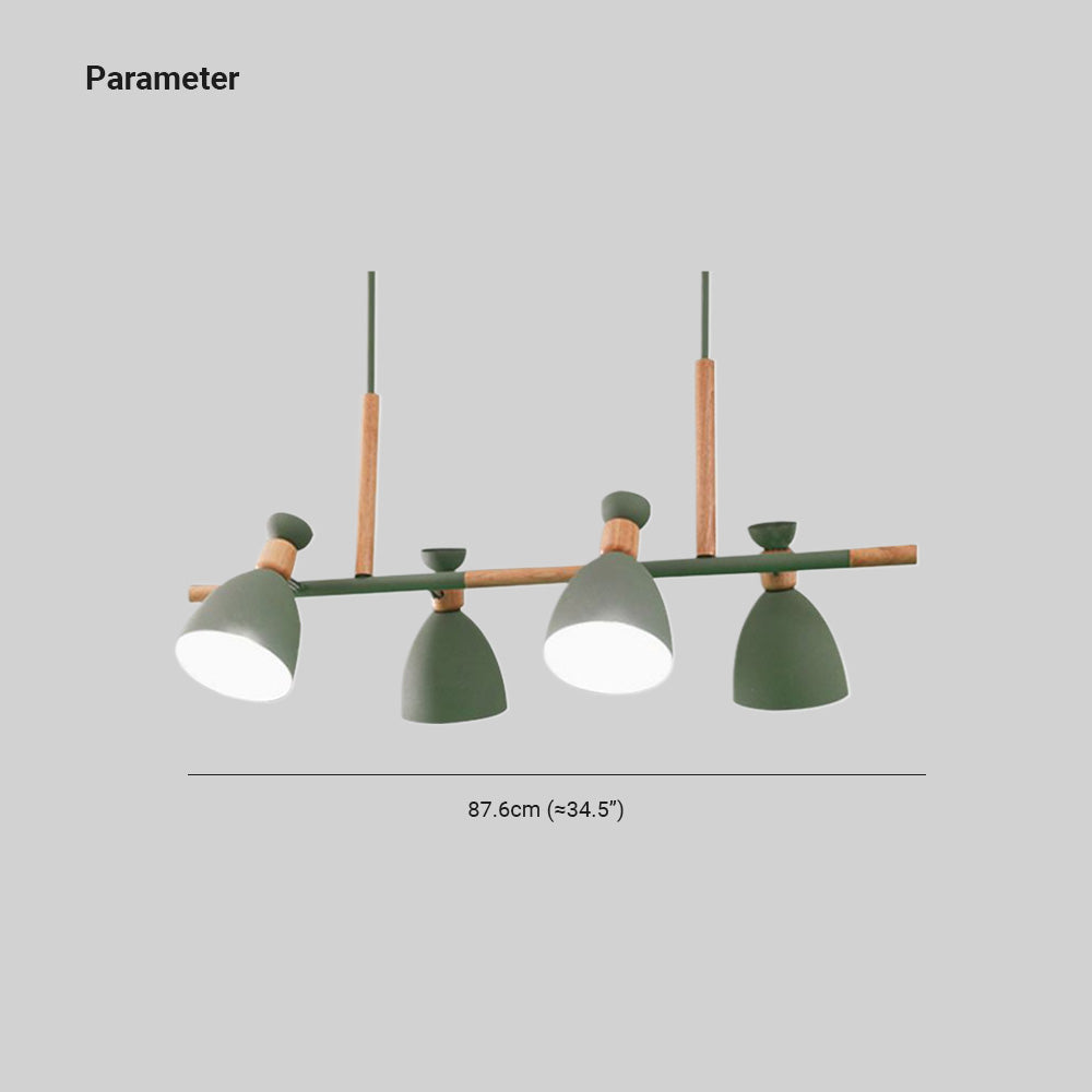 Valentina Nordic Multi Rope Wood Pendant Light, White/Green/Gray
