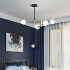 Valentina Nordic Spherical Bubble Metal/Glass Chandelier, Black/Gold