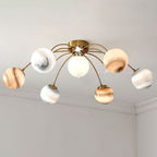 Aria Modern Planet Flush Mount Ceiling Light, Living Room