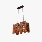 Epoch Rectangular Metal & Wood Pendant Light
