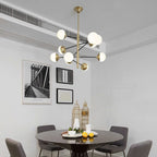 Valentina Nordic Multi Globe Metal/Glass Pendant Light, Gold