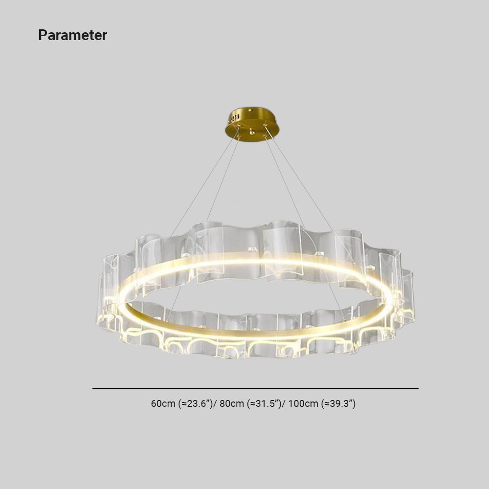 Arisha Creative Ring Metal/Arcylic Pendant Light, Gold