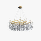 Kristy Contemporary Gold Glass Crystal Chandelier