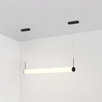 Ray Modern Cylinder White Pendant Light, Metal/