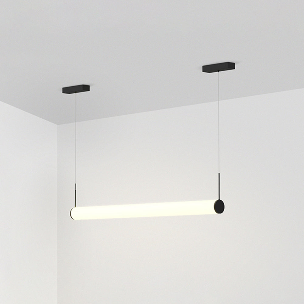 Ray Modern Cylinder White Pendant Light, Metal/