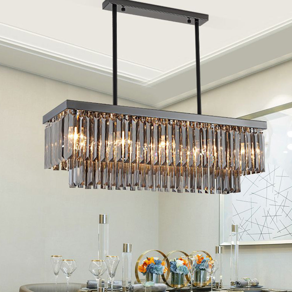 Kristy Design Rectangle Metal Pendant Light, Black